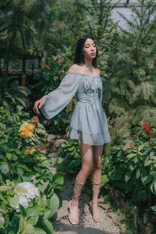  Đầm xoè trễ vai tay dài | ROSIE DRESS - CLÉLIE 