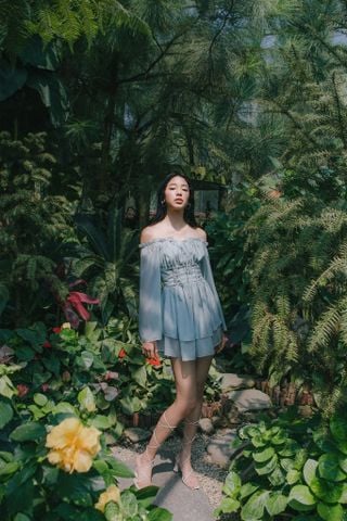  CLÉLIE Đầm xoè trễ vai tay dài ROSIE DRESS 