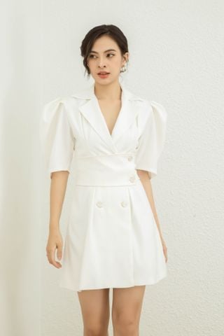  Đầm nữ cotton tay lỡ họa tiết trơn - CRYSTAL DRESS - CLÉLIE 