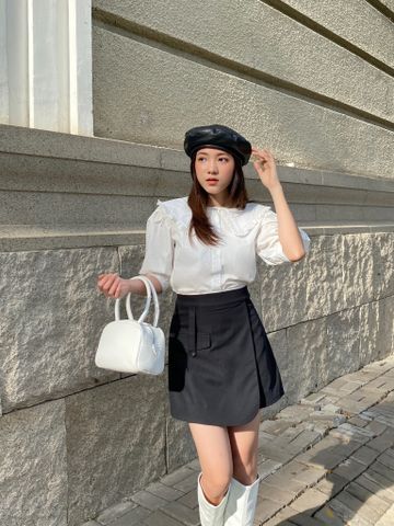  Chân váy giả quần kaki họa tiết túi trơn - LENA BEIGE SKIRT 