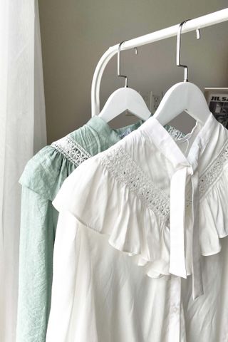  Áo sơ mi tay dài thắt nơ họa tiết - JOVEN SHIRT 