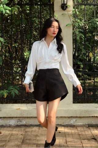  Áo sơ mi nữ tay dài họa tiết trơn - LAURA SHIRT 