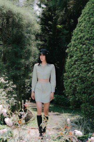  CLÉLIE Set áo sơmi tay phồng và chân váy ôm OLIVIA SET 