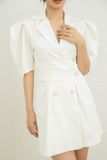  Đầm nữ cotton tay lỡ họa tiết trơn - CRYSTAL DRESS - CLÉLIE 