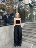  CLÉLIE Quần dài ống rộng vải dù rút dây W PANT 
