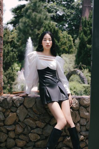  CLÉLIE Đầm ngắn tay dài phồng KEISHA DRESS 