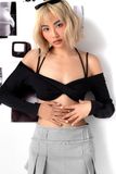  CLÉLIE Áo croptop tay dài trễ vai TINY TOP 