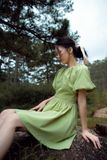  CLÉLIE Đầm tay phồng cổ tròn SHILA DRESS 