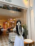  CLÉLIE Áo thun trễ vai tay dài thắt nơ tà chéo ZOEY TOP 