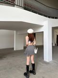  CLÉLIE Chân váy ngắn chữ A chất liệu kaki cao cấp BABI SKIRT 