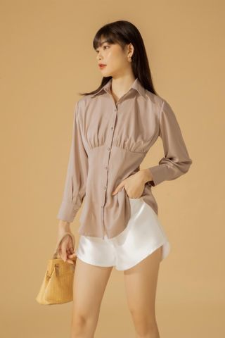  Áo sơ mi nữ tay dài họa tiết trơn - LAURA SHIRT 