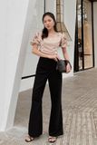  Quần dài nữ ống rộng hoạ tiết trơn - RED WINE PANT 