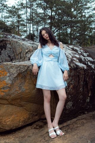  CLÉLIE Đầm xoè trễ vai tay dài LUCIA DRESS 