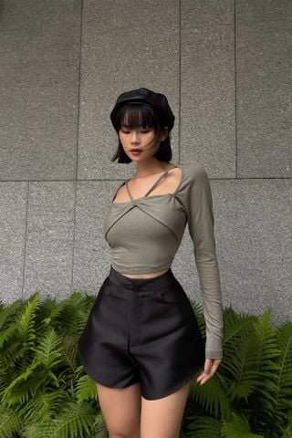 CLÉLIE Áo thun croptop dây buộc LIA TOP 