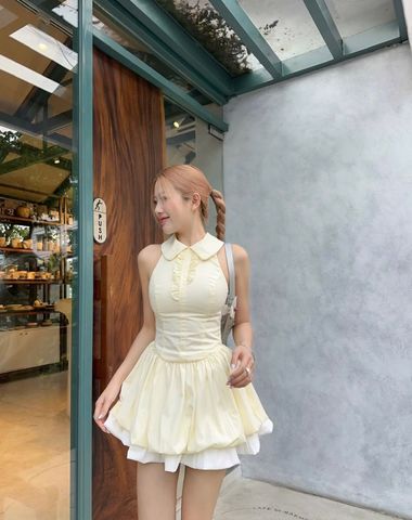  CLÉLIE Đầm nữ corset cổ voan bồng xòe dáng bí hở vai CLARA DRESS 