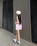  CLÉLIE Chân váy dù dáng ngắn rút dây W SKIRT 