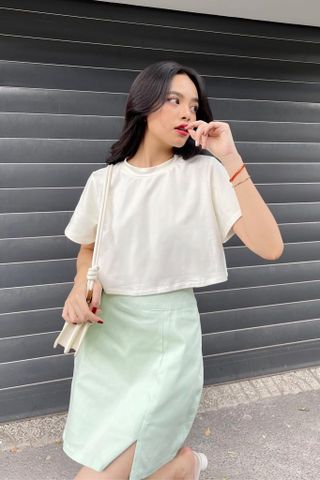  CLÉLIE Chân váy ngắn cạp cao trơn NORA SKIRT 
