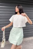  CLÉLIE Chân váy ngắn cạp cao trơn NORA SKIRT 