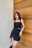  CLÉLIE Set áo hai dây croptop và chân váy ngắn xẻ tà  GAGO SET 