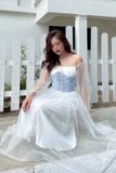  Đầm trễ vai dáng dài kết hợp beo phối đan dây - ADORE DRESS 