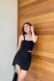  CLÉLIE Set áo hai dây croptop và chân váy ngắn xẻ tà  GAGO SET 