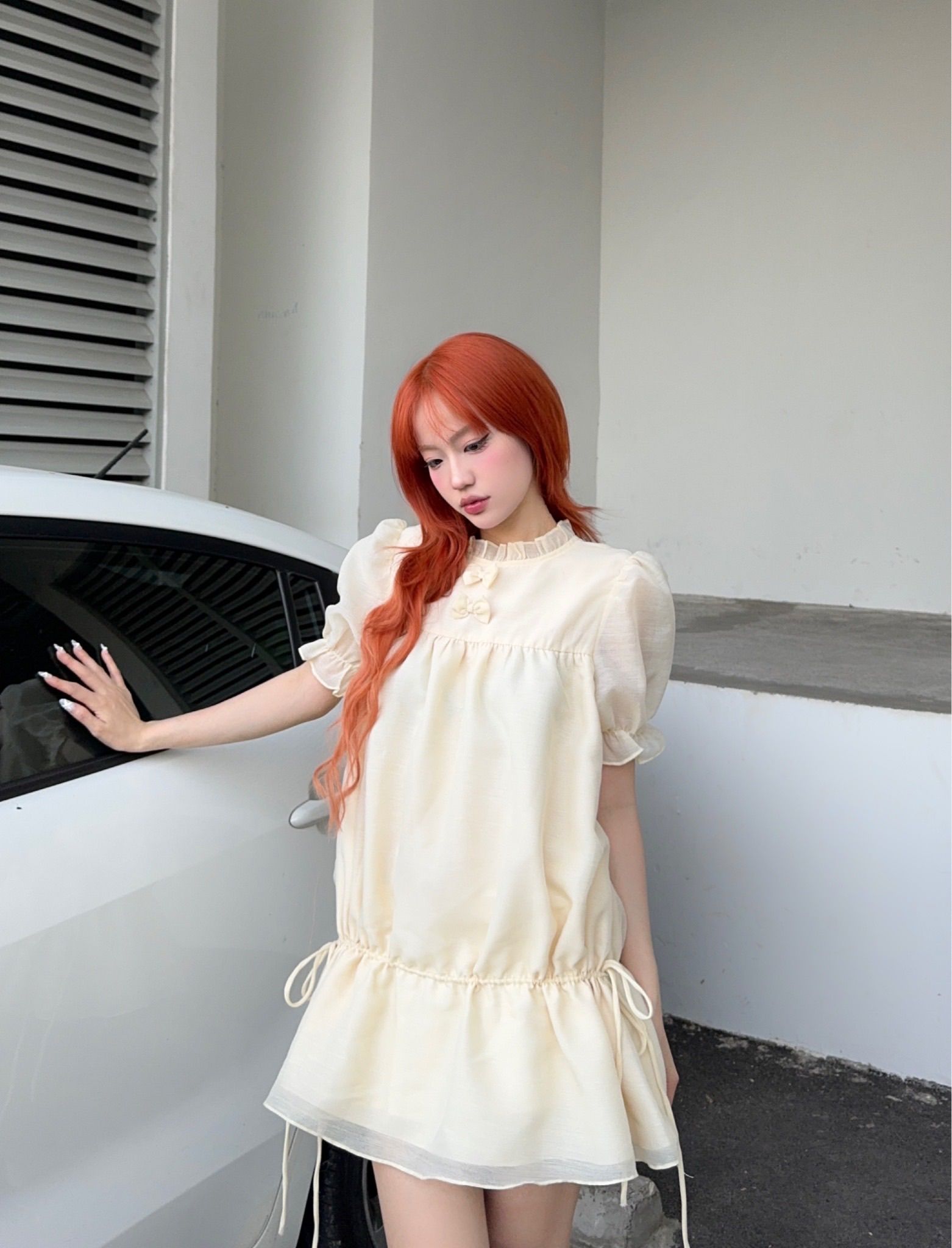  CLÉLIE Đầm babydoll xoè nhún rút dây SANDY DRESS 