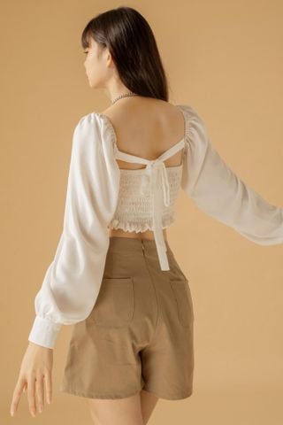  Chân váy giả quần kaki họa tiết túi trơn - LENA BEIGE SKIRT 