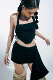  CLÉLIE Set áo cổ yếm cut-out và chân váy ngắn NATA SET 