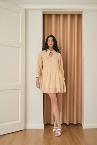  CLÉLIE Đầm babydoll xếp ly cổ sơmi MIRA DRESS 