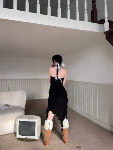  CLÉLIE Đầm nữ body 2 dây dáng dài tua rua TINKER DRESS 