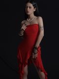  CLÉLIE Đầm nữ body 2 dây dáng dài tua rua TINKER DRESS 