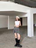  CLÉLIE Chân váy ngắn chữ A chất liệu kaki cao cấp BABI SKIRT 