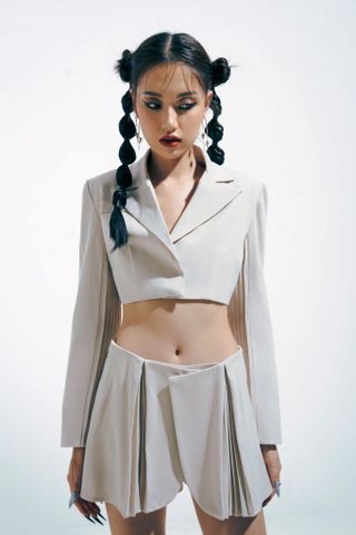  CLÉLIE Set áo blazer croptop tay dài và chân váy quần NARIS SET 