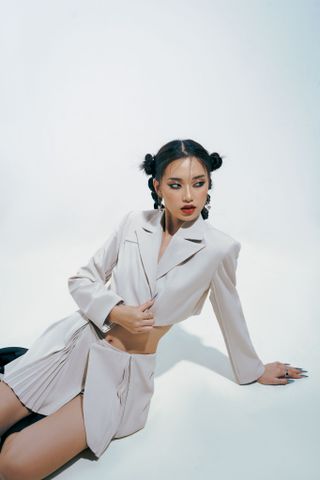  CLÉLIE Set áo blazer croptop tay dài và chân váy quần NARIS SET 