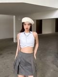  CLÉLIE Chân váy ngắn chữ A chất liệu kaki cao cấp BABI SKIRT 