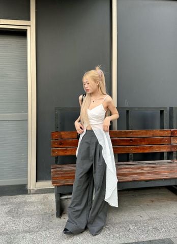  CLÉLIE Áo hai dây thiết kế tà dài ROSE TOP 