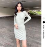  CLÉLIE Đầm body tay dài thun hở lưng RUCO DRESS 