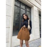  CLÉLIE Chân váy ngắn cạp cao trơn NORA SKIRT 