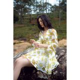  CLÉLIE Đầm xòe tay dài phồng họa tiết voan HERA DRESS 
