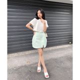  CLÉLIE Chân váy ngắn cạp cao trơn NORA SKIRT 