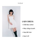  CLÉLIE Đầm yếm dáng xoè xếp ly họa tiết trơn LADY DRESS 