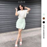  CLÉLIE Chân váy ngắn cạp cao trơn NORA SKIRT 