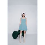  CLÉLIE Đầm yếm dáng xoè xếp ly họa tiết trơn LADY DRESS 