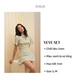  CLÉLIE Set áo croptop tay bồng và chân váy xếp ly YEYE SET 