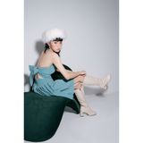  CLÉLIE Đầm yếm dáng xoè xếp ly họa tiết trơn LADY DRESS 