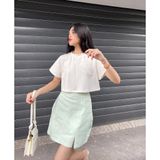  CLÉLIE Chân váy ngắn cạp cao trơn NORA SKIRT 