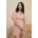 CLÉLIE Set áo croptop tay bồng và chân váy xếp ly YEYE SET 