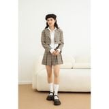  CLÉLIE Chân váy tennis ngắn họa tiết caro/trơn VÁY KIKO SKIRT 