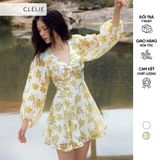  Đầm xòe tay dài phồng họa tiết voan | HERA DRESS - CLÉLIE 