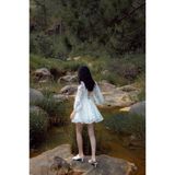  CLÉLIE Đầm xòe tay dài phồng họa tiết voan HERA DRESS 